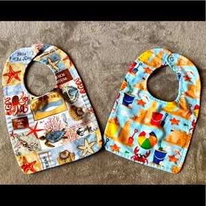 NWOT Handmade Baby Bibs (set of 2)